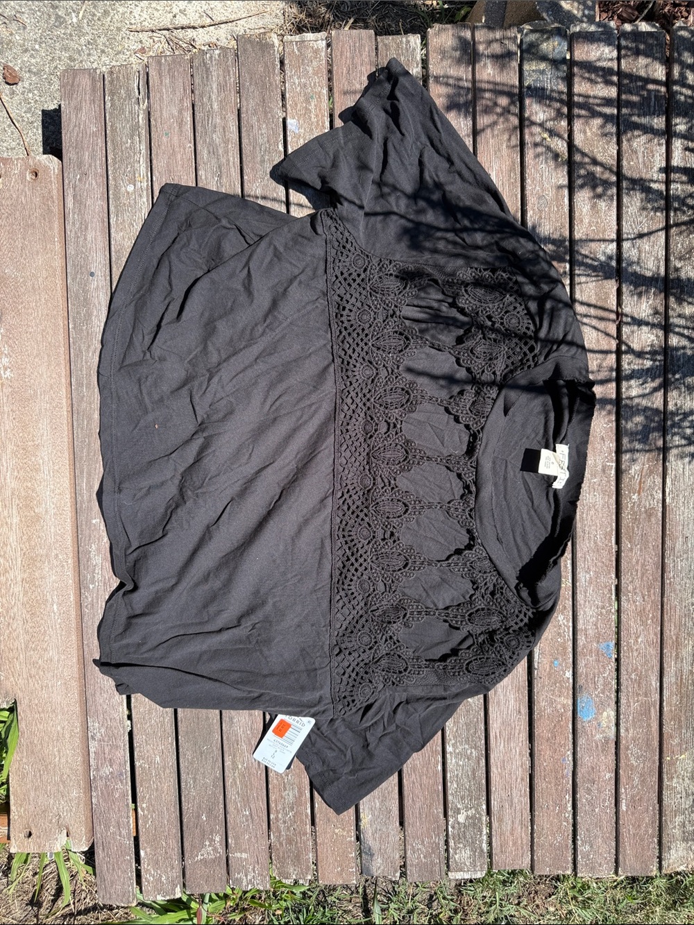 Torrid Black Open Crochet Crop Top